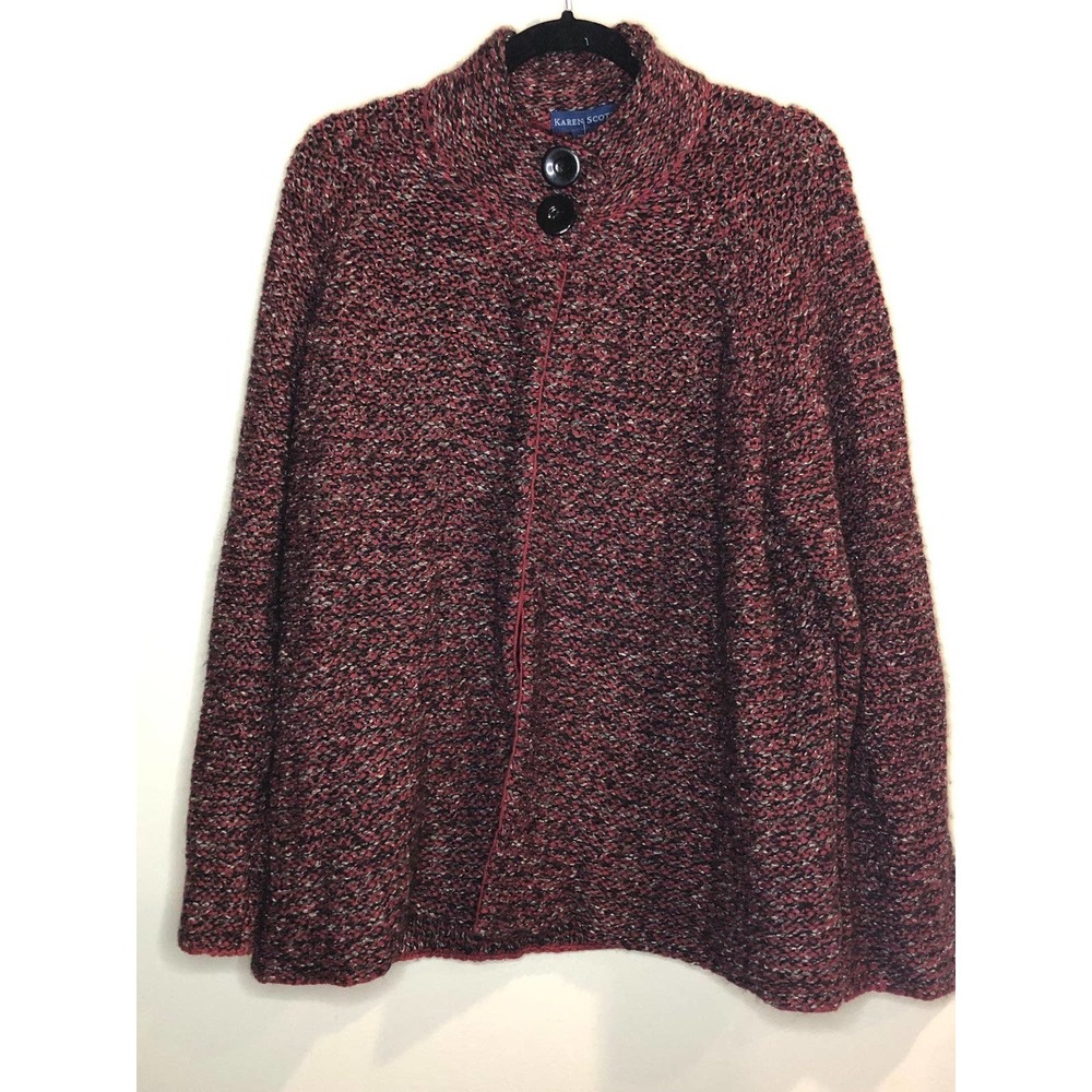 Karen Scott XL Multicolor Cloak New Classic Layering Piece